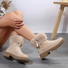 Women's Warm Zipper Snow Boots Outdoor Shoes