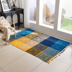Boho Style Sofa Cover Blanket with Tassels