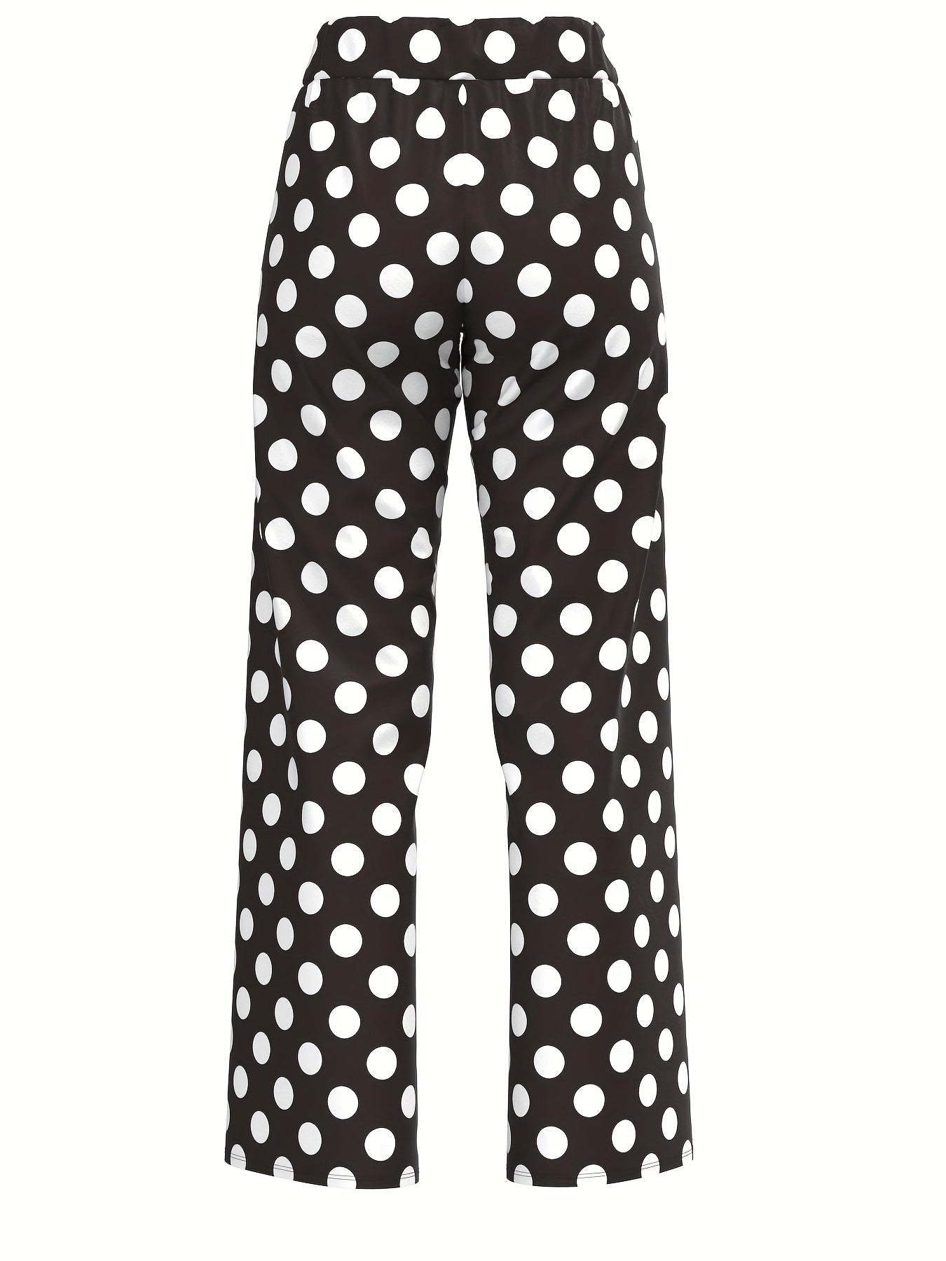 Polka Dot Wide Leg Jogger Pants Women's Activewear
