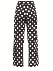 Polka Dot Wide Leg Jogger Pants Women's Activewear
