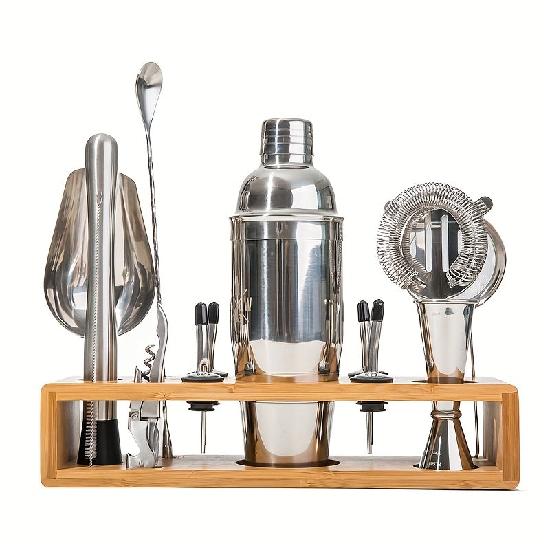 14pcs Cocktail Shaker Set Bartender Kit Silvery