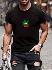 Men's Doodle Pattern T-shirt Active Stretch Breathable Tee