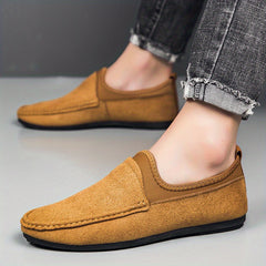 Men's Suede Loafer Shoes Comfy Slip On Moccasin Shoes
