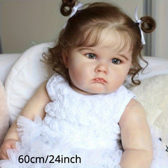 BZDOLL 60 Realistic Reborn Baby Doll with 3D Skin & Veins Soft Vinyl Limbs Dress