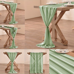 Boho Chiffon Table Runner for Wedding Reception
