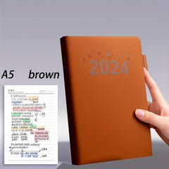 200 Pages Year Notebook With Pen Soft Leather Cover Waterproof Notepad