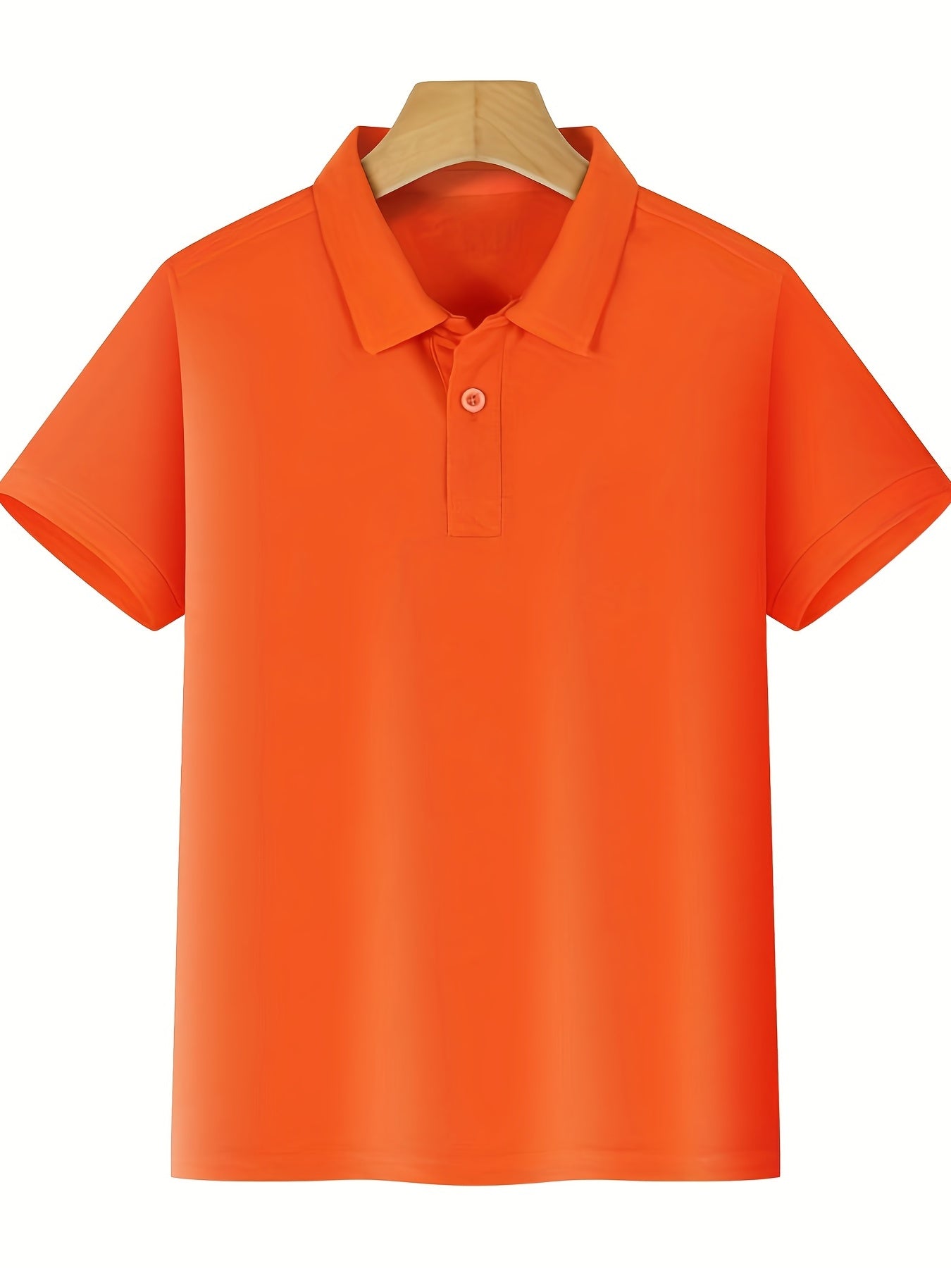 Boys Solid Polo Shirt Cotton Stretch Short Sleeves Button Up