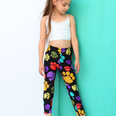 Girls Athletic Legging Pants Claws Print High Stretchy Skinny Pants