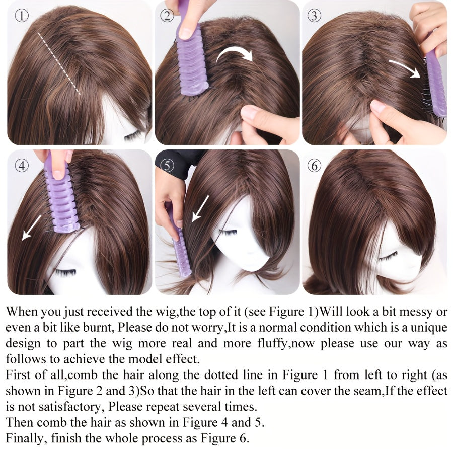 Straight Bob Wigs Afro Rose Net Medium Length Wig Natural Looking Synthetic Wigs