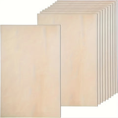 Unfinished Wood Board Set - 17 Pieces - 3 Sizes - Craft Carving Basswood Plywood