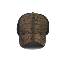 Men's Paris Embroidered Baseball Cap Mesh Hip Hop Trucker Sun Hat