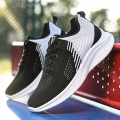 Women's Breathable Knit Sneakers Low Top Round Toe Casual Shoes