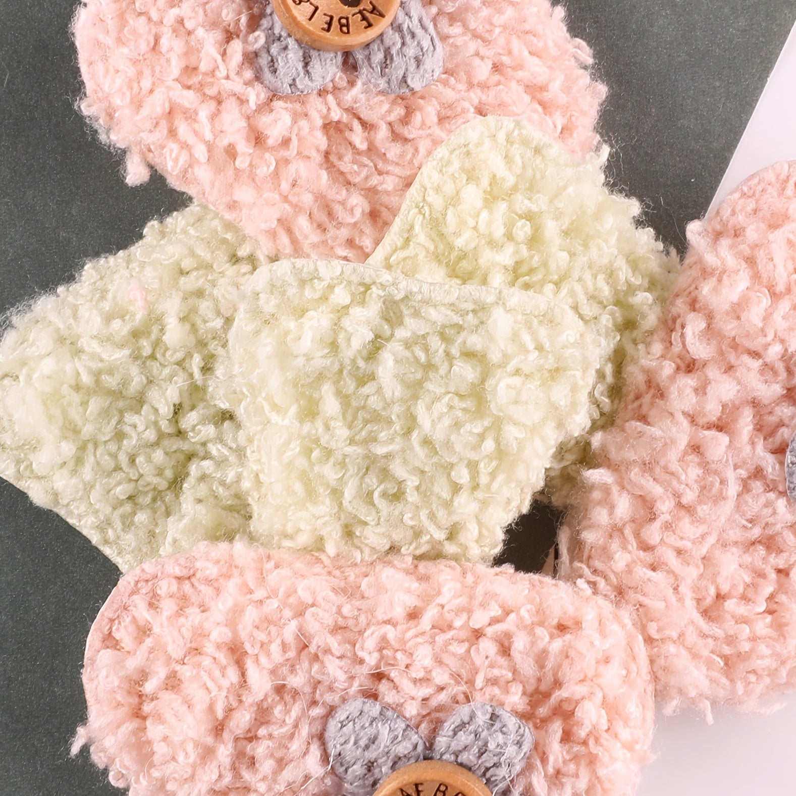4pcs Plush Mushroom Hair Accessory Patches For Girls DIY