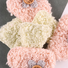 4pcs Plush Mushroom Hair Accessory Patches For Girls DIY
