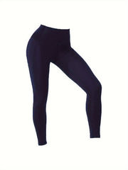 Solid Seamless Running Leggings With Pocket Slim Yoga Pants