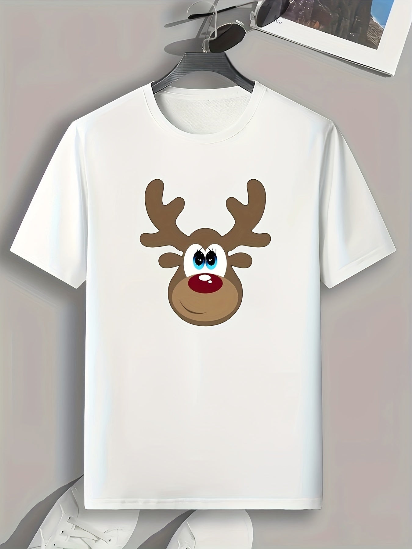 Deer Print Men's Graphic T shirt Casual Comfy Tees For Summer