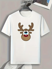 Deer Print Men's Graphic T shirt Casual Comfy Tees For Summer