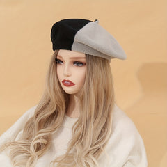 Stylish Block Beret Warm Plush Painter Cap Elastic Octagonal Hat Berets
