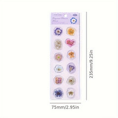 1pc Pack Stickers Dried Flowers Plant Book Series Decoration
