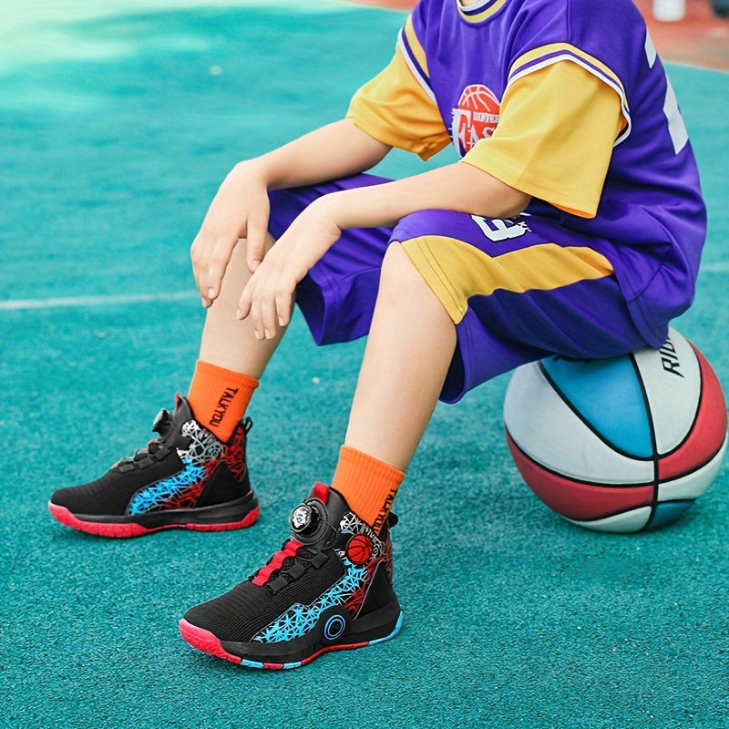 Boys' High Top Basketball Shoes Shock Absorbing for Training