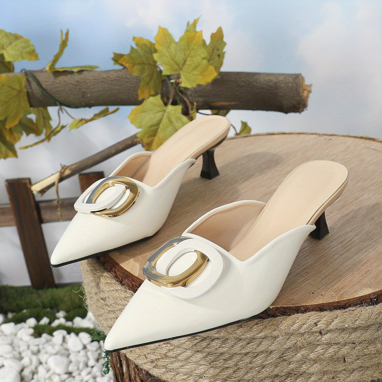 Women's Circle Buckle Slingback Sandals