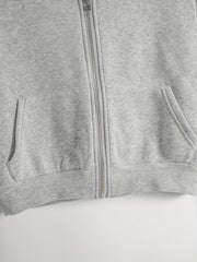 Solid Hooded Jacket Zip-Up Workout Outerwear
