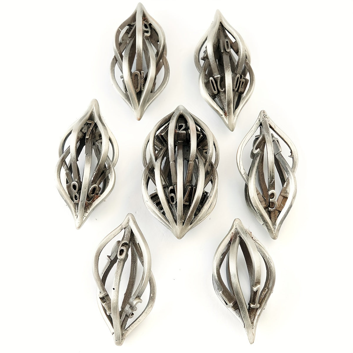 7pcs Hollow Metal Polyhedral Dice Set - Christmas Gift