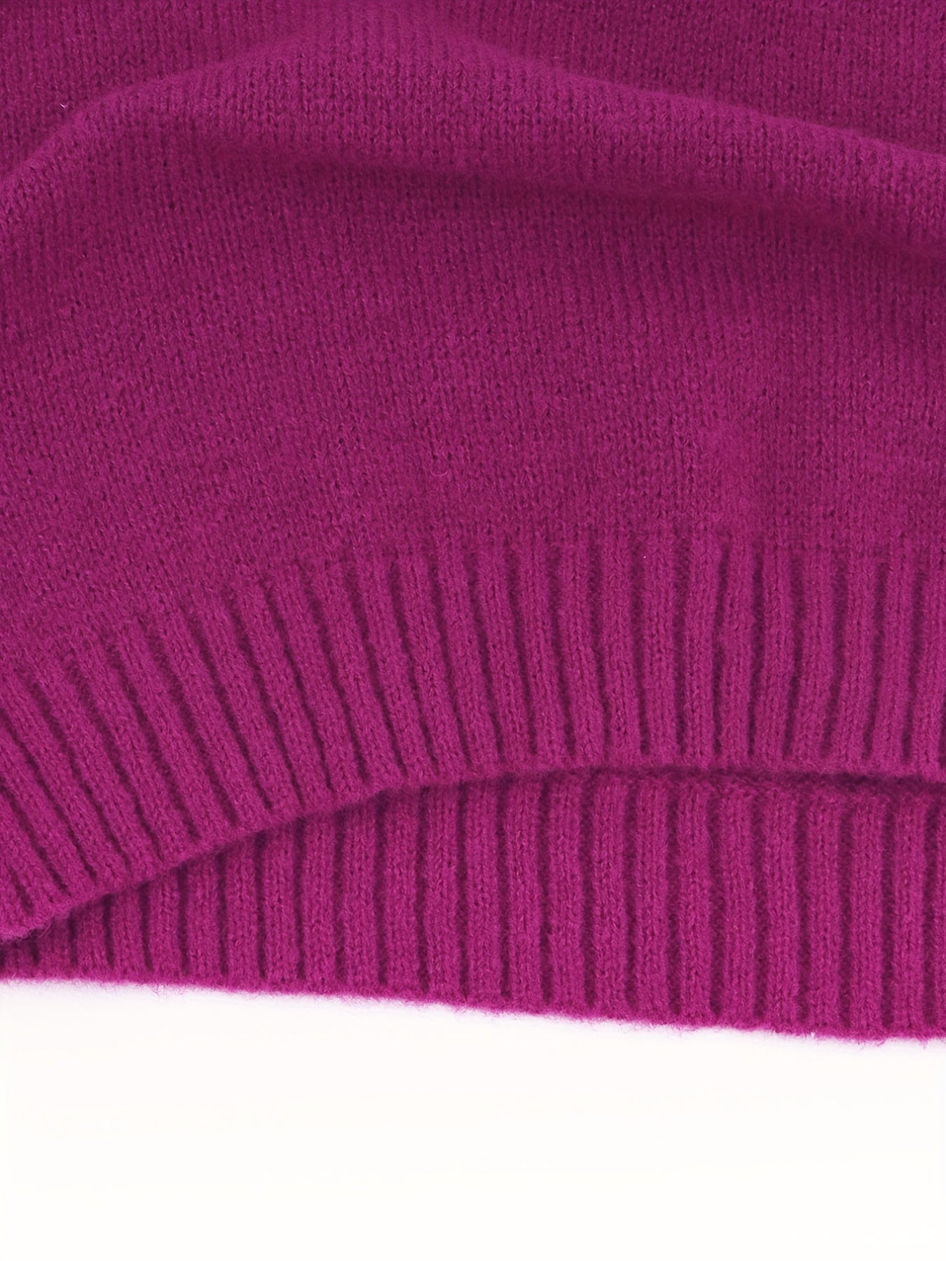 V Neck Drop Shoulder Knit Sweater Long Sleeve Casual Pullover