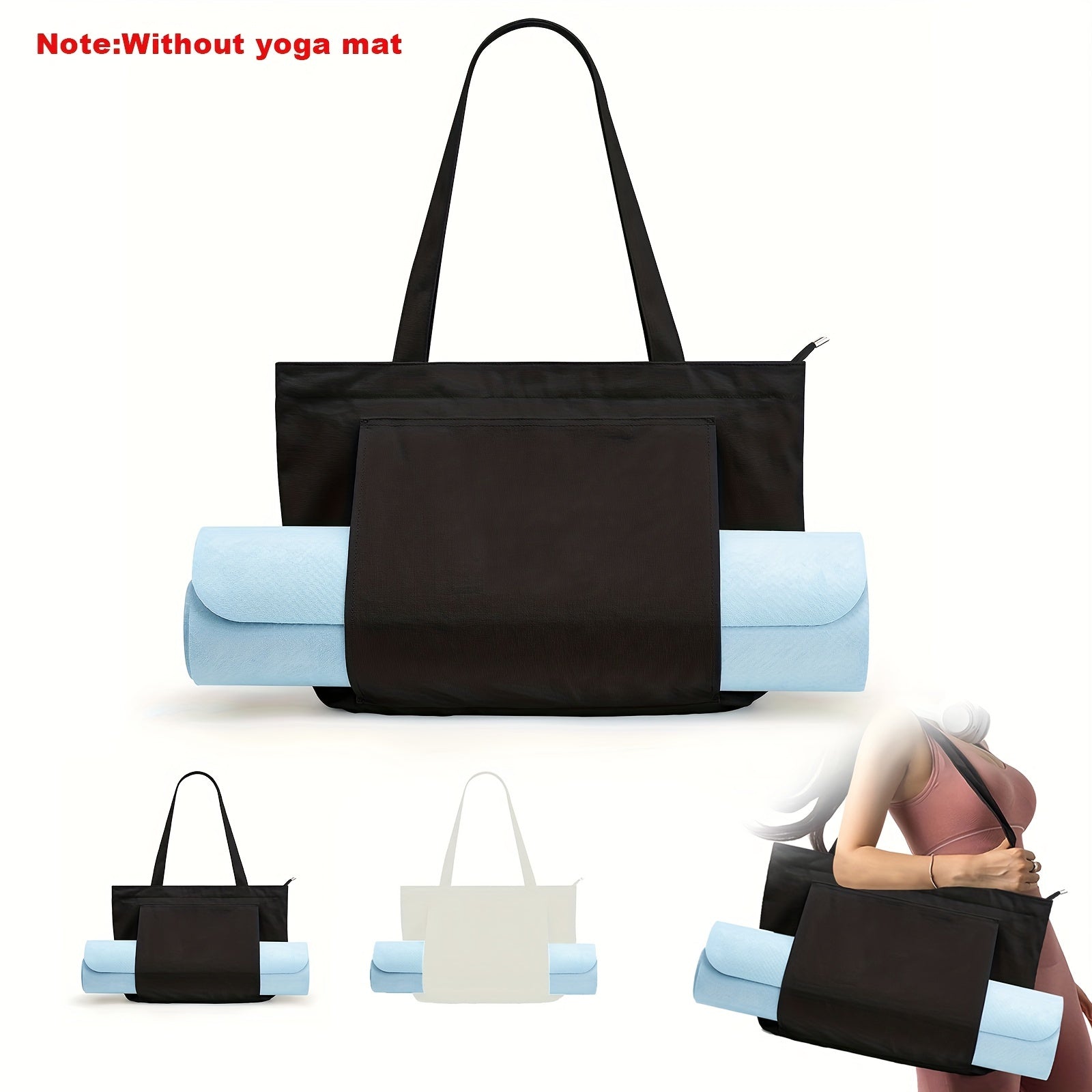 Yoga Bag for Women with Mat Carrier Canvas Tote - Pilates Gym