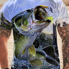 Men's Fishing Graphic T Shirt 3D Digital Print Active Stretch