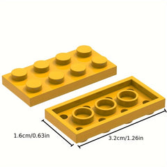 12 Set 2x4 Short Bricks in 15 Colors for DIY Architectural Scenery