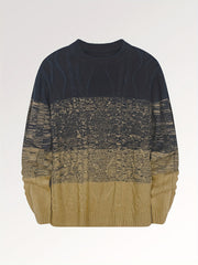 Men's Knitted Cable Sweater Warm Crew Neck Pullover for Fall Winter