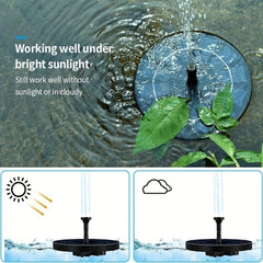 Solar Pond Fountain Bird Bath Pump w/ 6 Nozzles, 1.4W Panel Kit