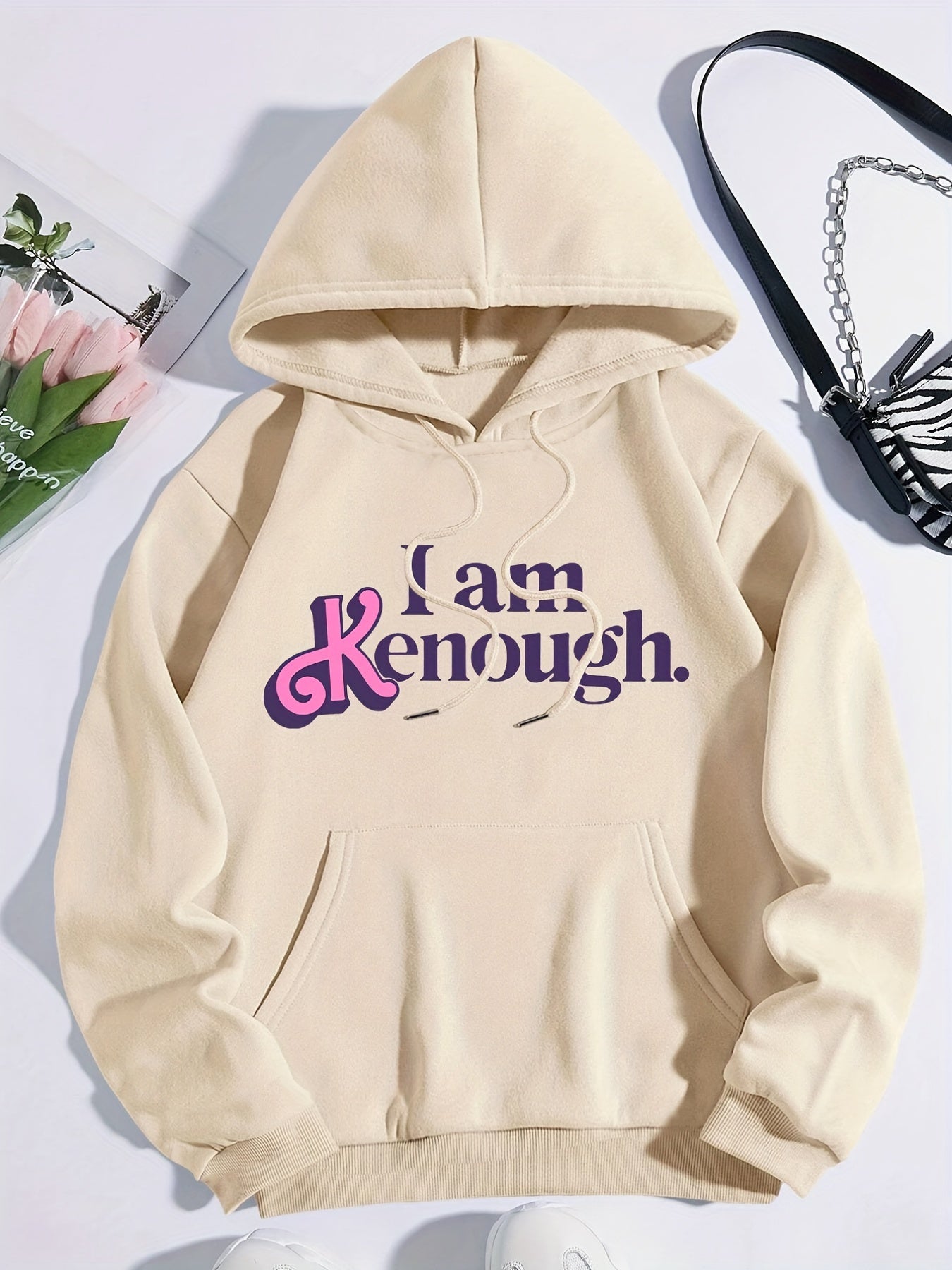Kenough Hoodie Drawstring Casual Hooded Sweatshirt for Winter & Fall