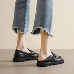 Women's Low Heel Loafers Anti slip Chunky Slip On Shoes