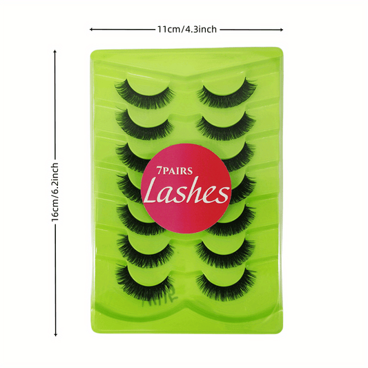 Natural Looking D Curling False Eyelashes 7 Pairs for Dating Party