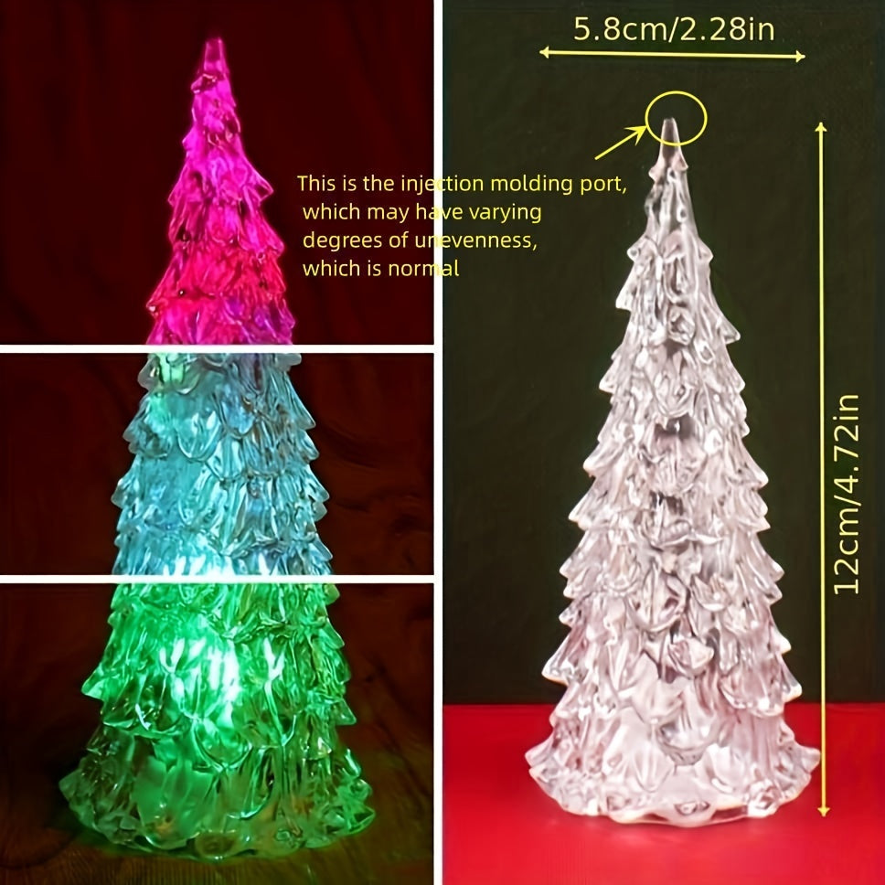 Acrylic Christmas Tree Night Light Glowing Crystal Tree