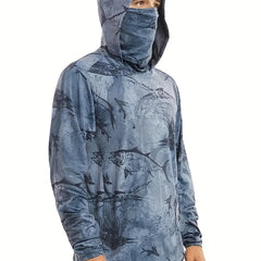 Men's UPF 50 Sun Protection Hoodie With Mask Long Sleeve