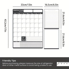 Monthly Magnetic Dry Erase Calendar for Fridge 33x43cm
