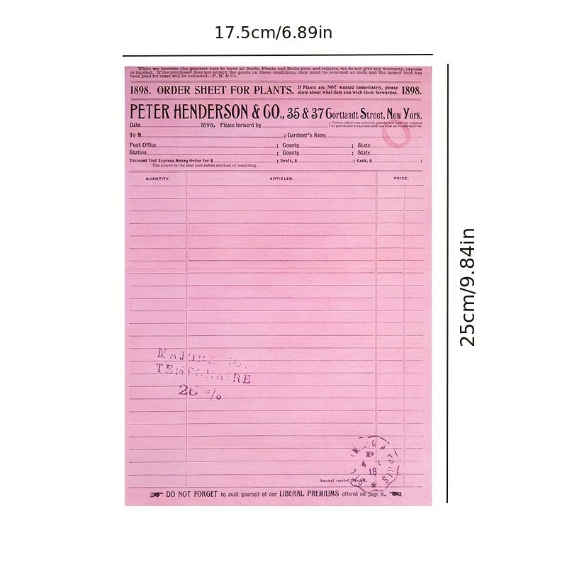 30sheets Double sided Paper Book Retro Contract Series English Can Be Torn