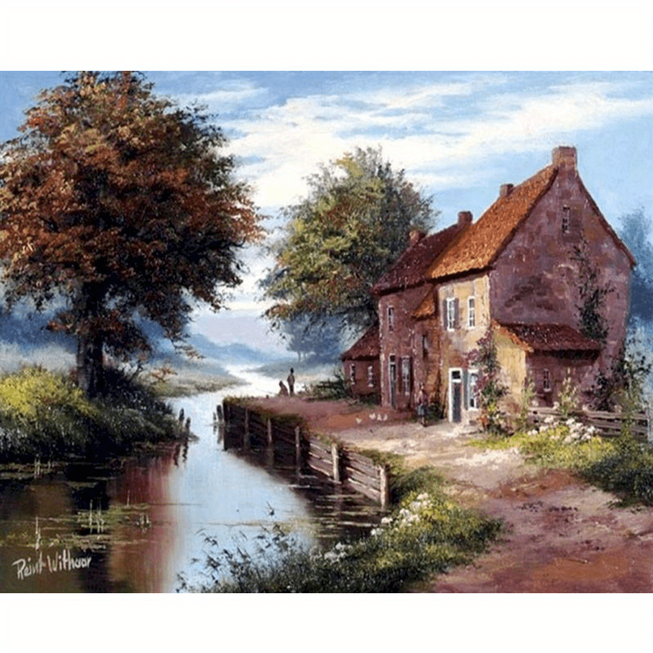 Painting By Numbers Kits House Landscape Coloring 40x50cm