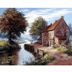 Painting By Numbers Kits House Landscape Coloring 40x50cm