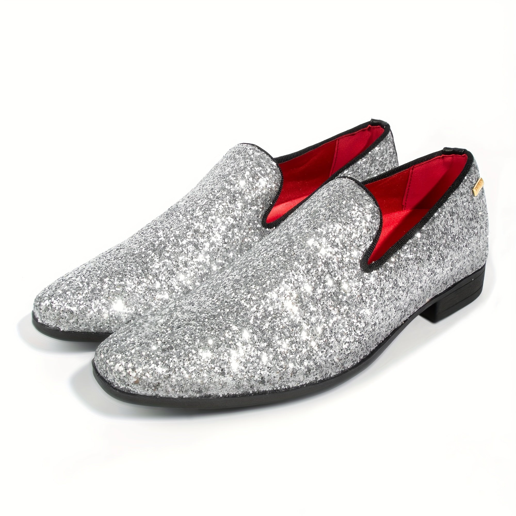 Men's Glitter Loafers Slip-On Dress Shoes for Party Wedding
