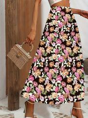 Floral Print High Waist Skirt for Women