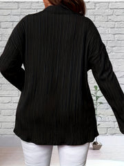 Button Up Roll Up Sleeve Blouse