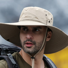 Breathable Men's UV Protection Bucket Hat for Outdoor Activities