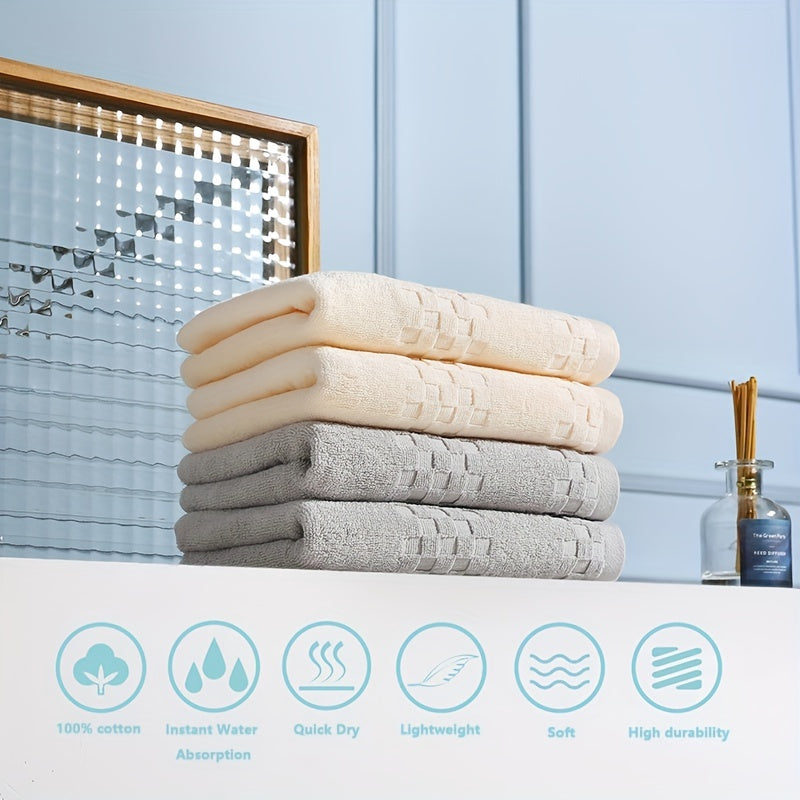 6pcs Fluffy Cotton Face Towel Absorbent Soft Bath Towel