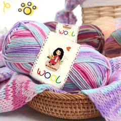 2pcs Gradient Wool Medium Thick Thread for Scarves Hats Clothing Weaving