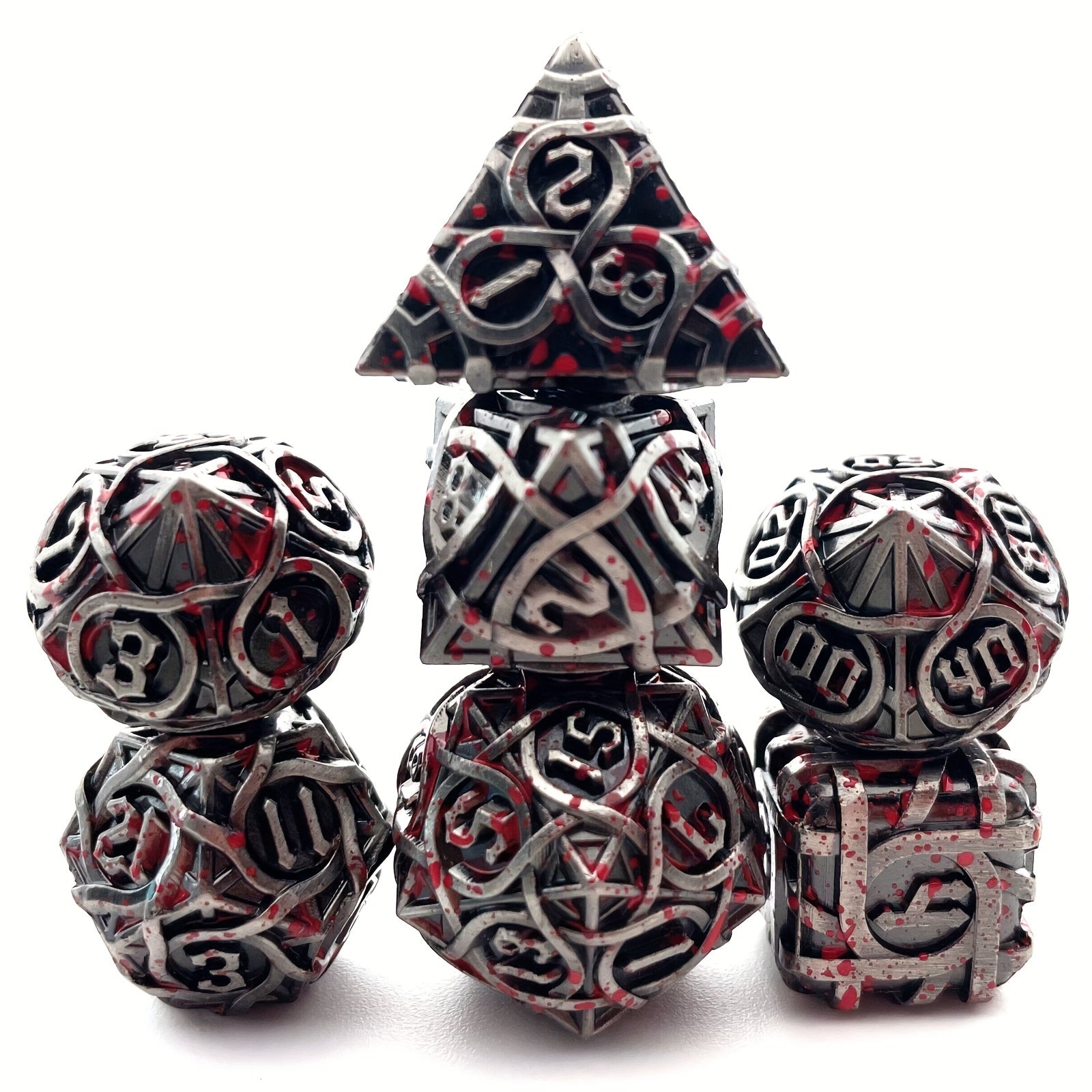 7pcs Solid Maze Metal Mini Dice Game Punishment Drinking Fun Dice