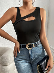 Solid Ribbed Tank Top for Summer Women's Clothing